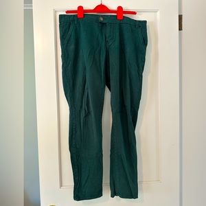 Green stretchy pants